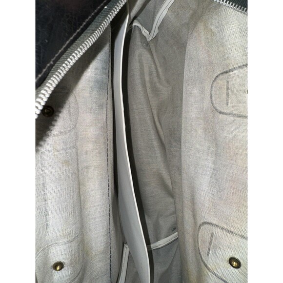 Vintage 14" x 11" European Health Spa Black Leather Gym/Tote Bag VTG 70s - Picture 10 of 10